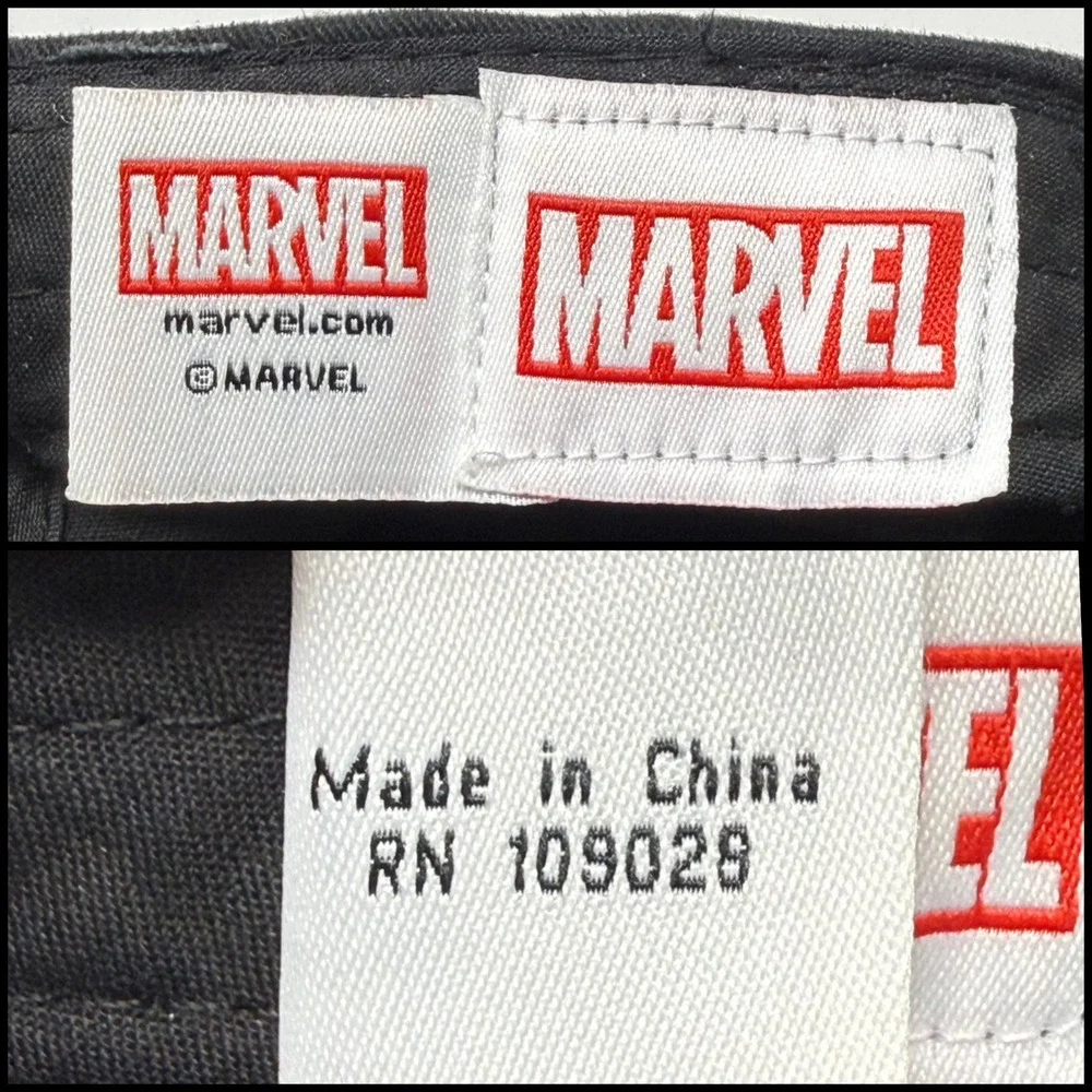 Marvel Deadpool Black Cotton Baseball Cap Adjustable Dad Hat Embroidered Logo